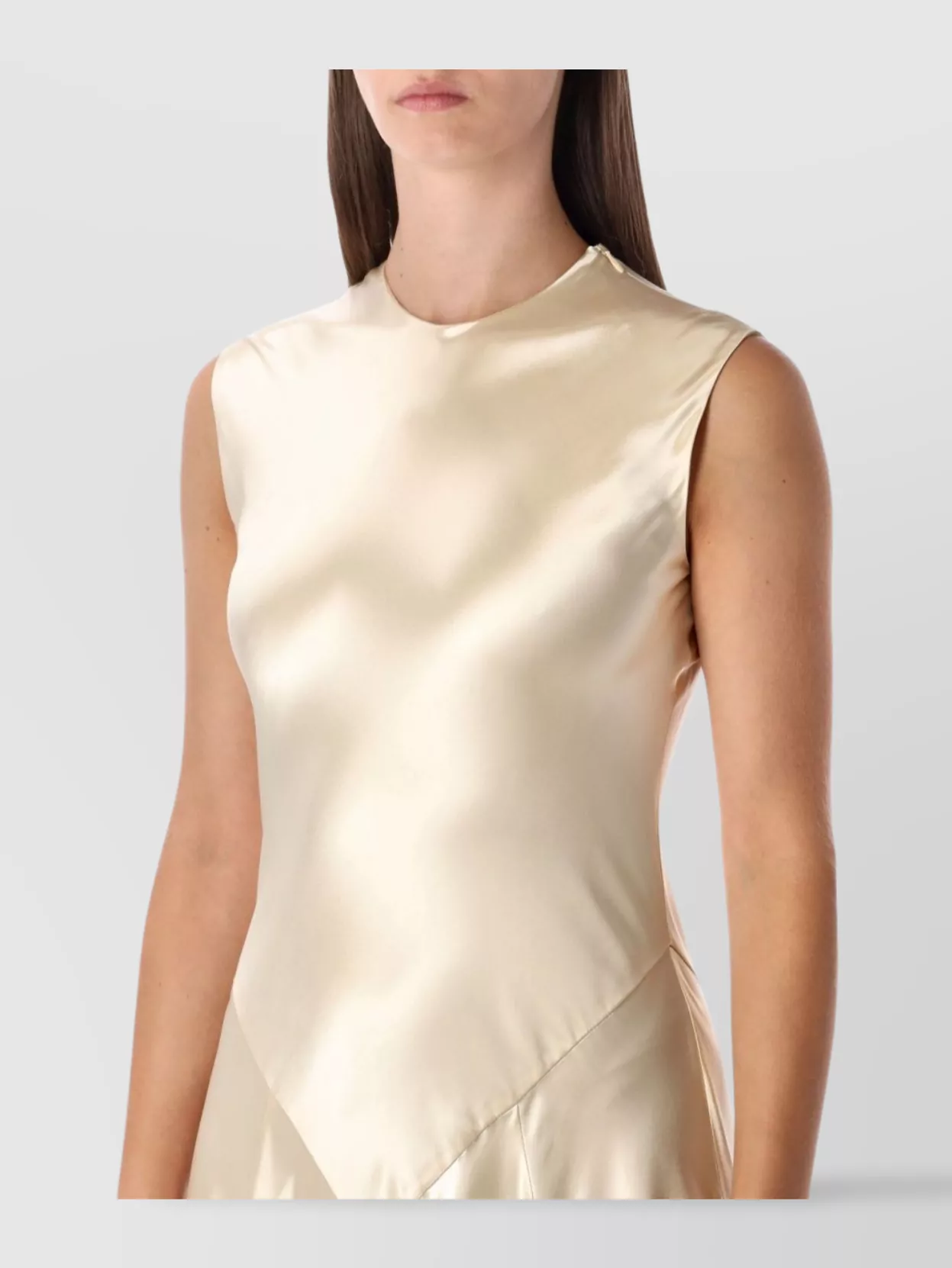 Alberta Ferretti Long Satin Evening Dress