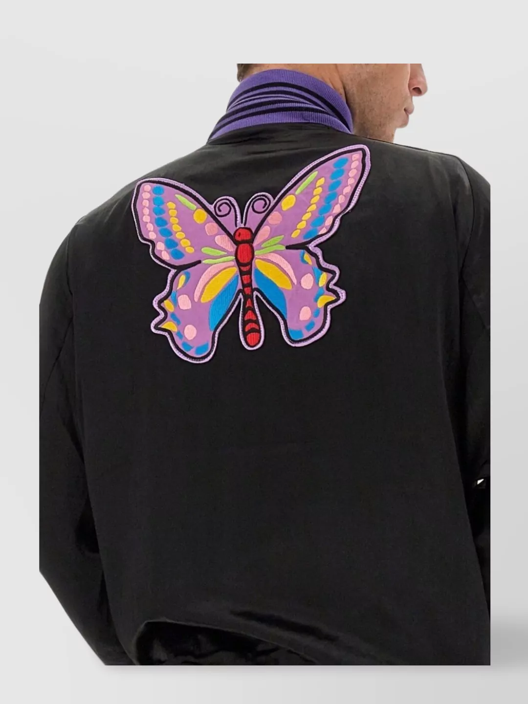 NEEDLES COMFORT FIT SATIN JACKET WITH GRAPHIC PATCHES