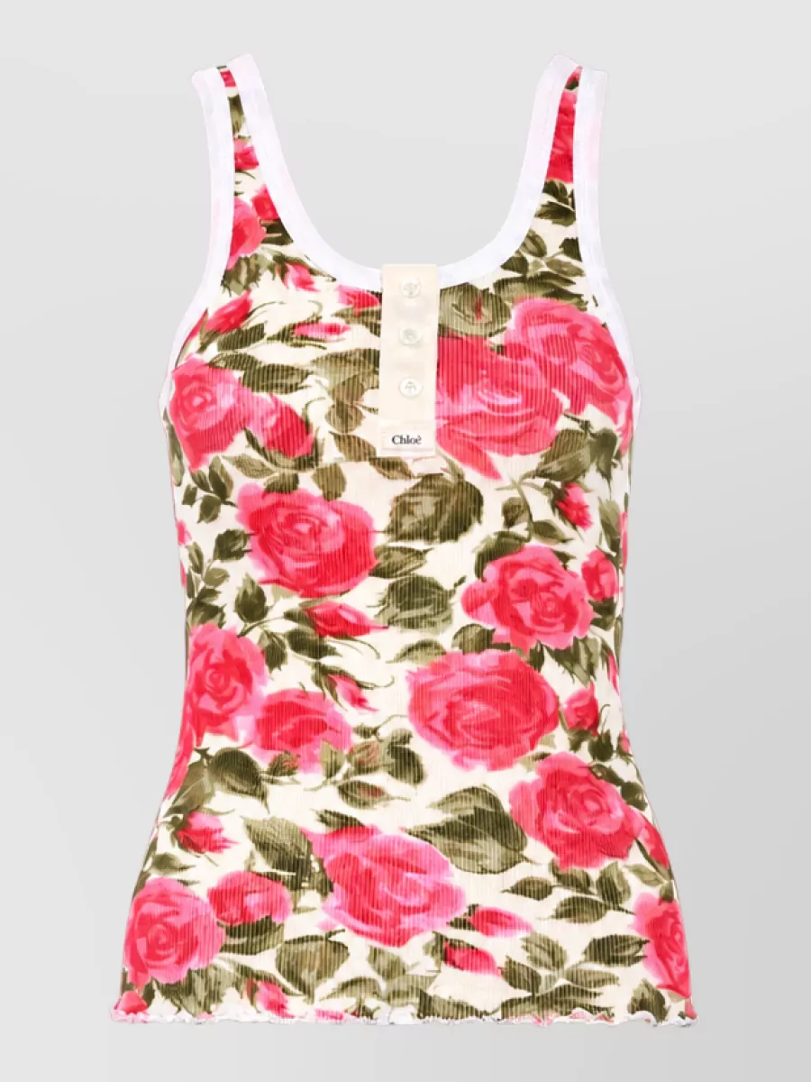 Chloé Floral-print tank top