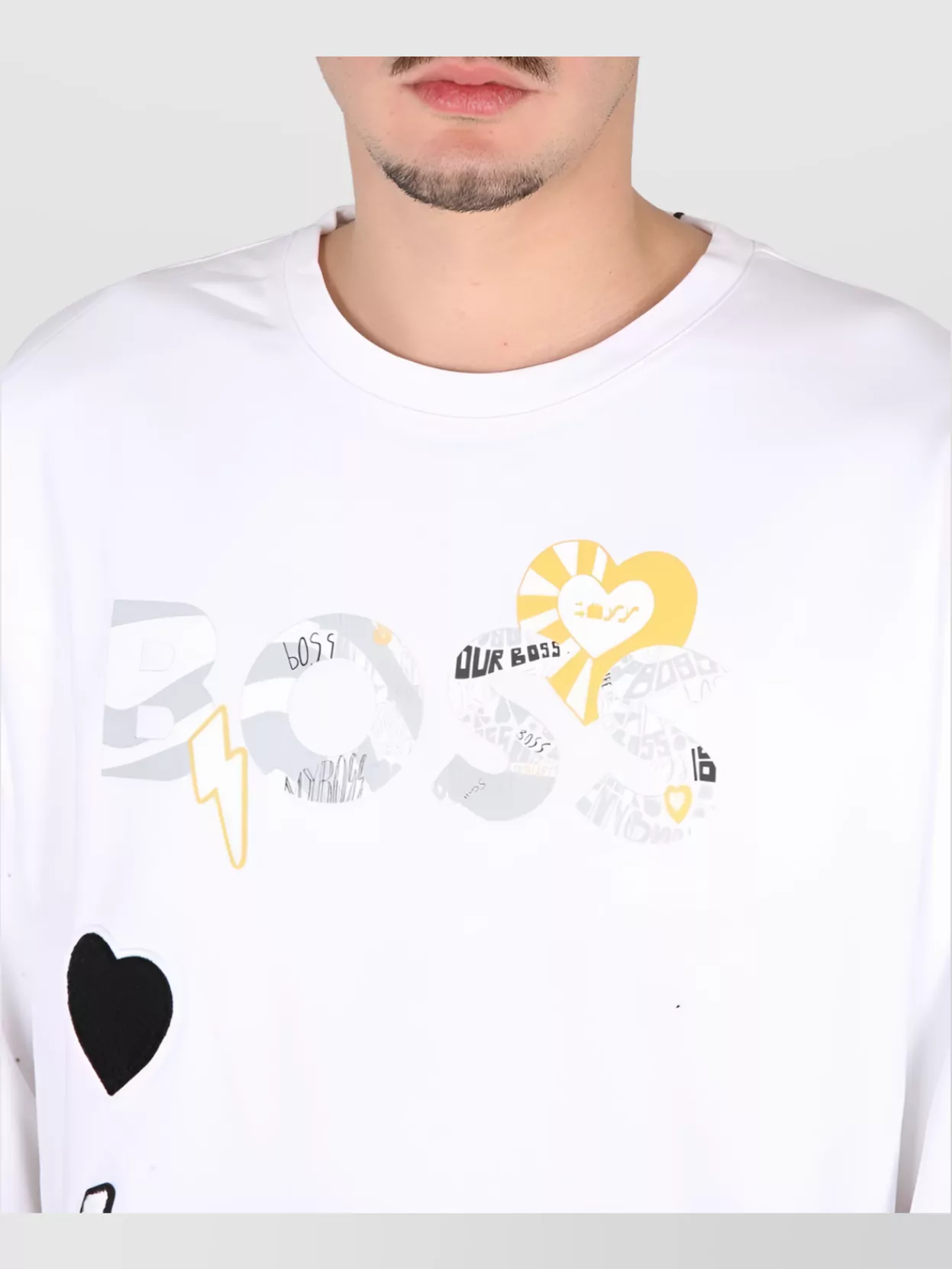 Shop Hugo Boss Lotus Graphic Print Cross-neck Sweatshirt