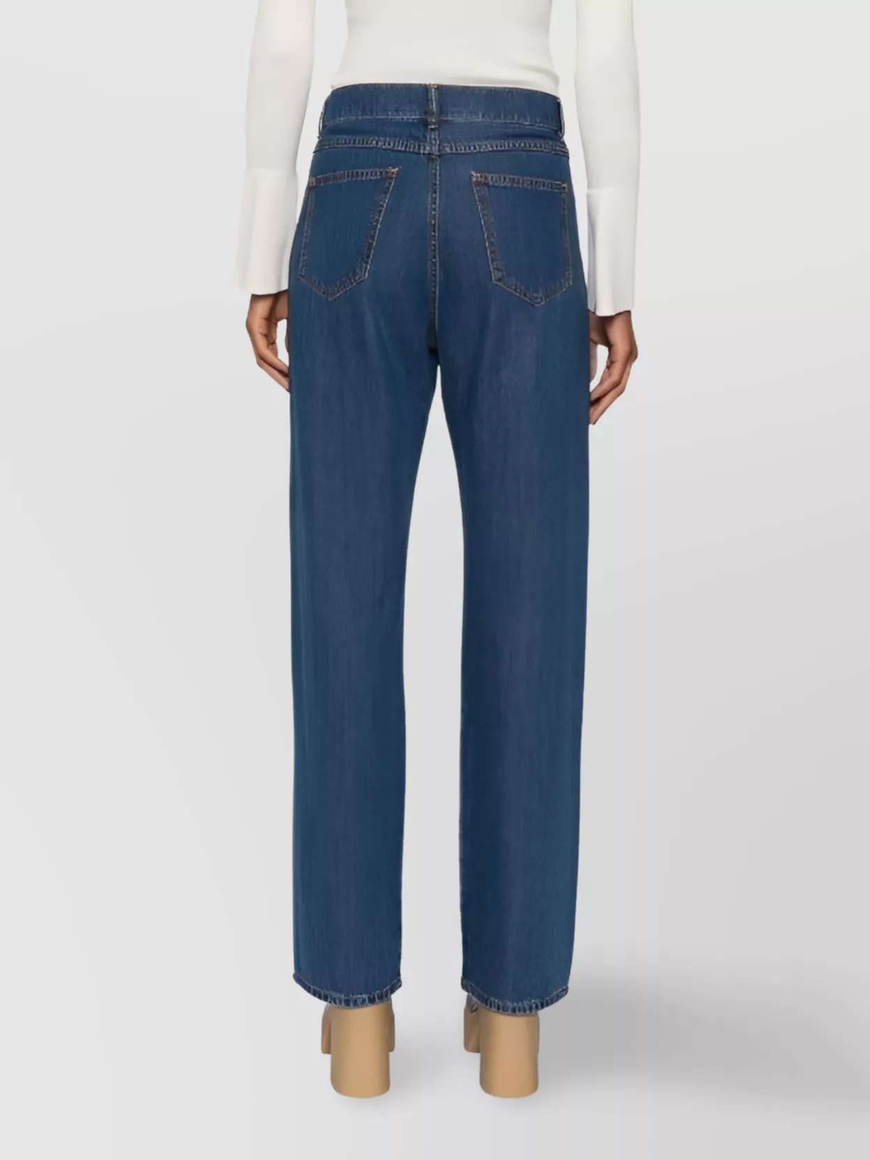 P.a.r.o.s.h Straight Leg Denim Trousers In Blue