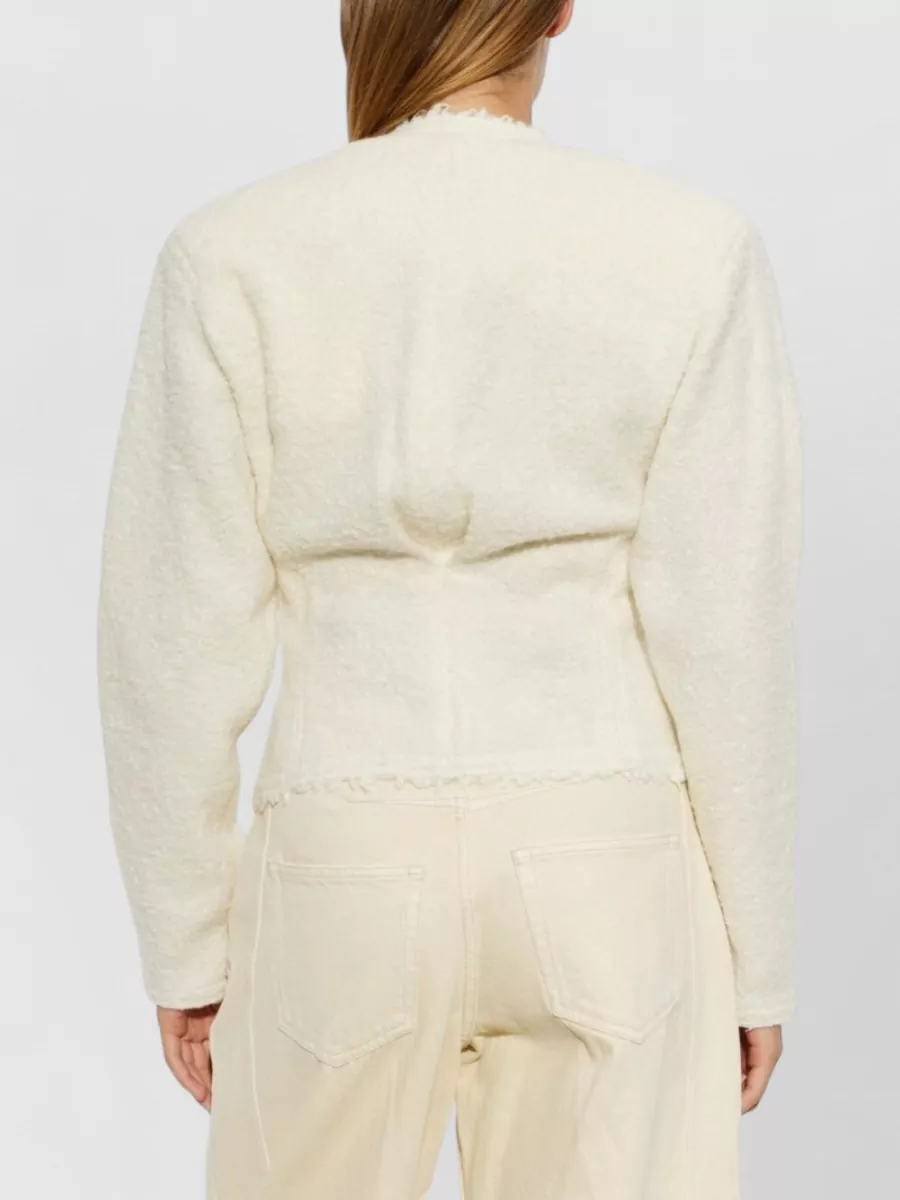 Isabel Marant Bouclé Virgin Wool Single Breasted Coat