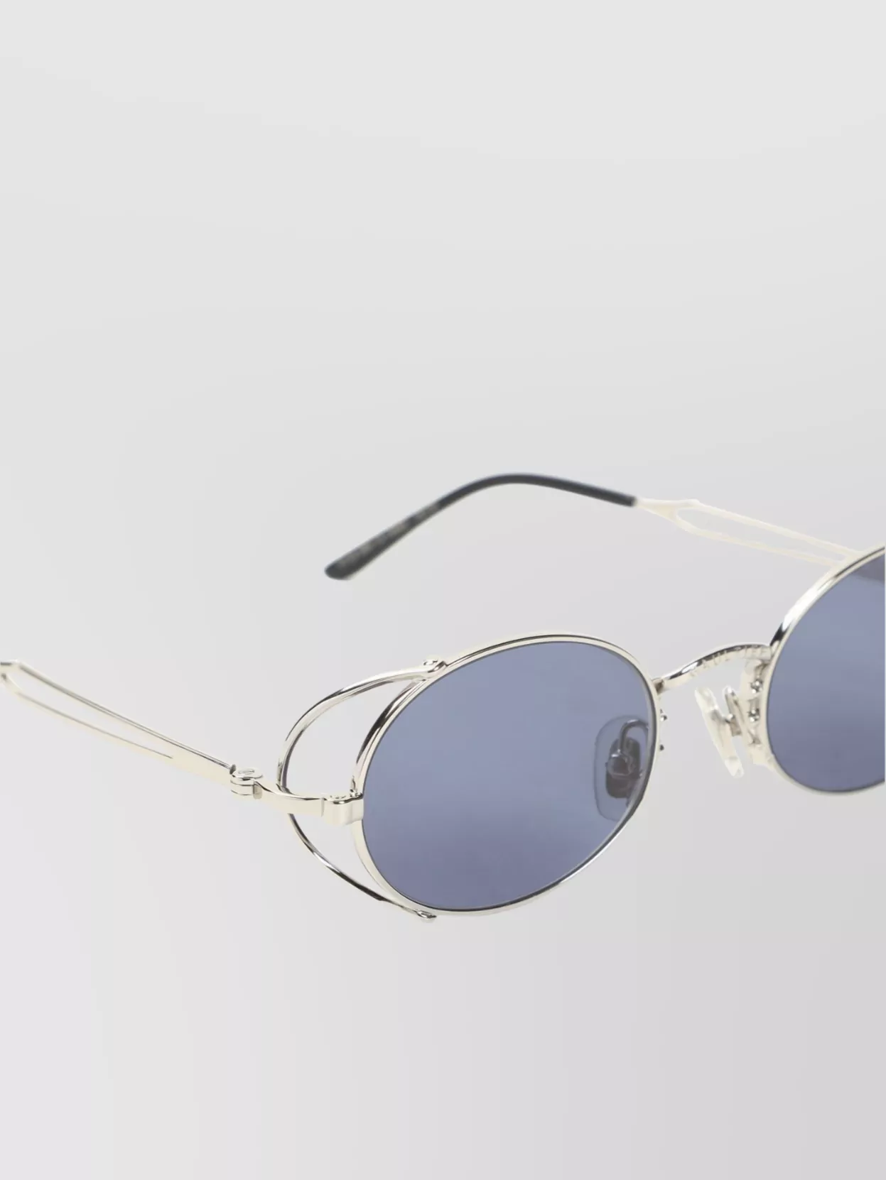 Jean Paul Gaultier Round Frame Sunglasses With Side Cut-out Detail In Blue