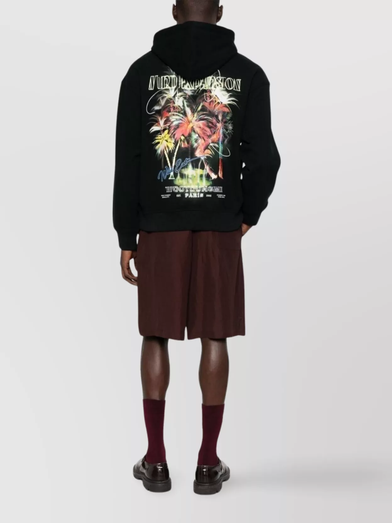 Wooyoungmi Graphic Print Hooded Sweatshirt With Pouch Pocket