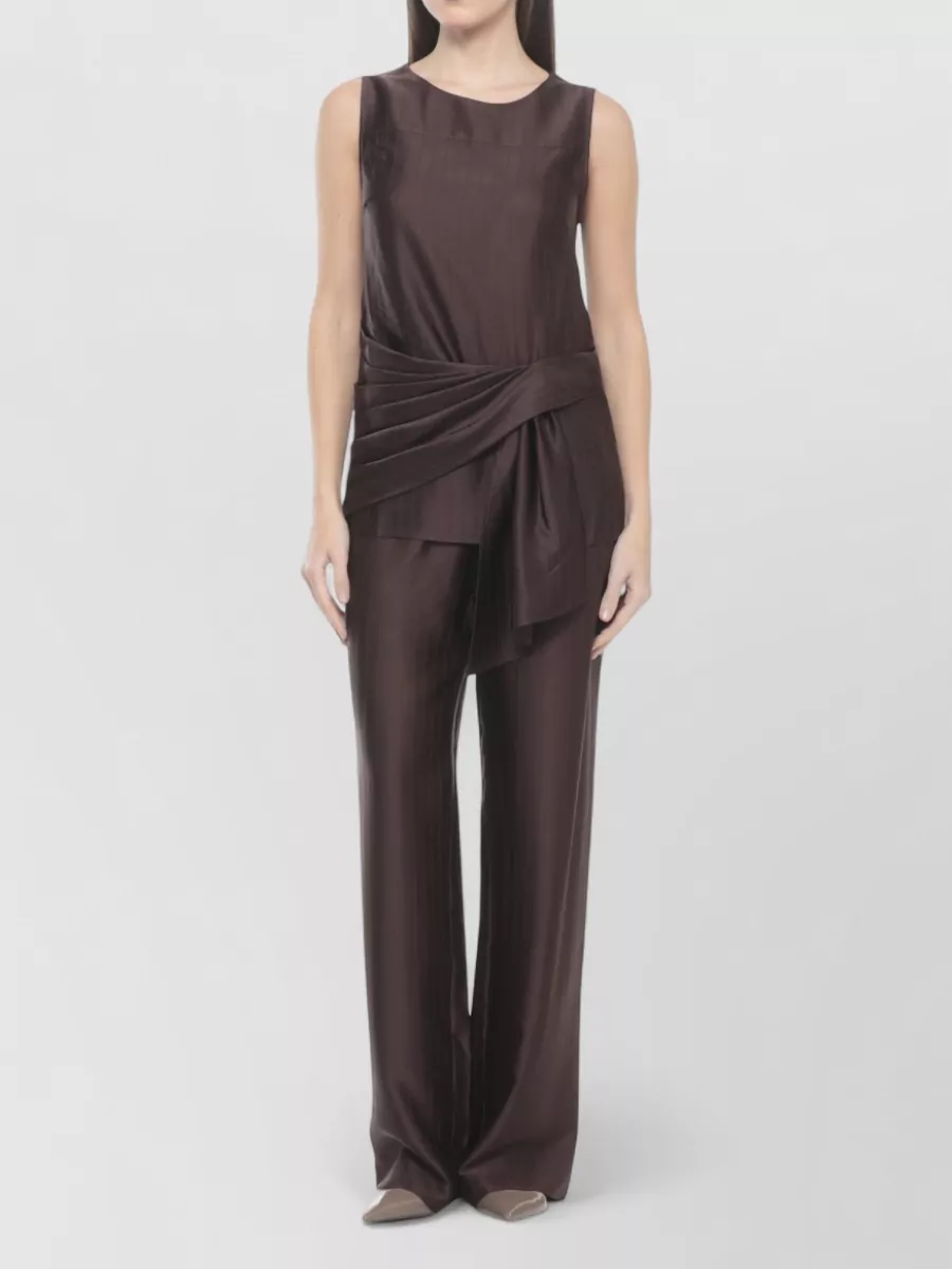 Loulou Studio Silk Viscose Striped Loose-Fit Wide-Leg Trousers