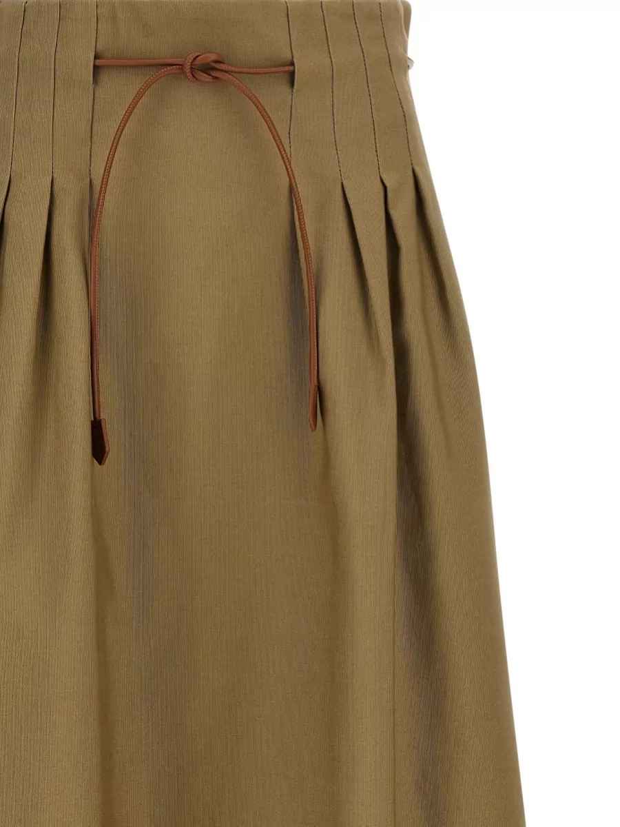 Max Mara Cotton High-Rise Pleated Midi Skirt