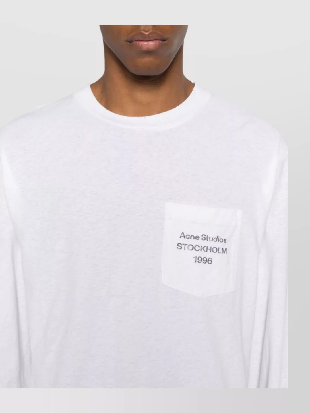 Acne Studios Long Sleeve Crew Neck Logo T-Shirt With Pocket