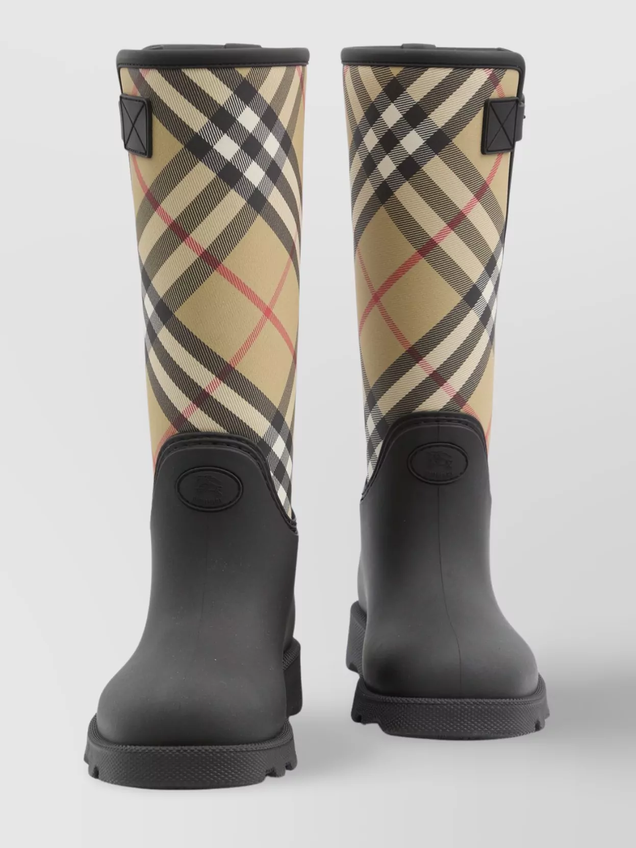Burberry Sand Check Knee-High Rubber Boots