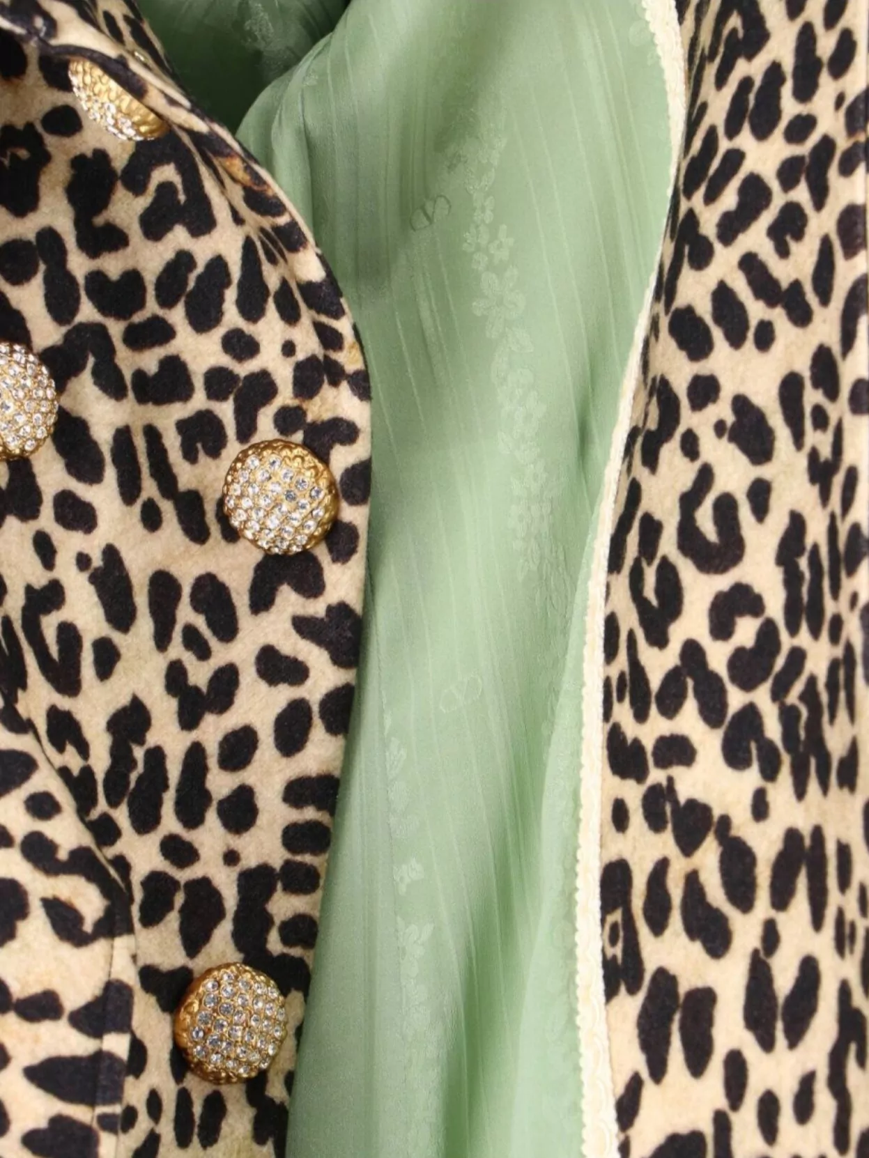 Valentino Animal Print Long Jacket With Belted Waist