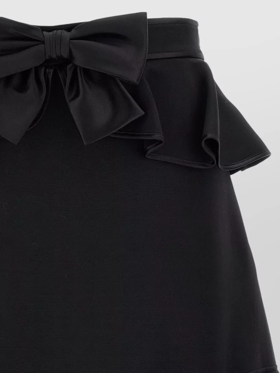 Valentino Garavani Couture Crepe Skirt High Waist Bow