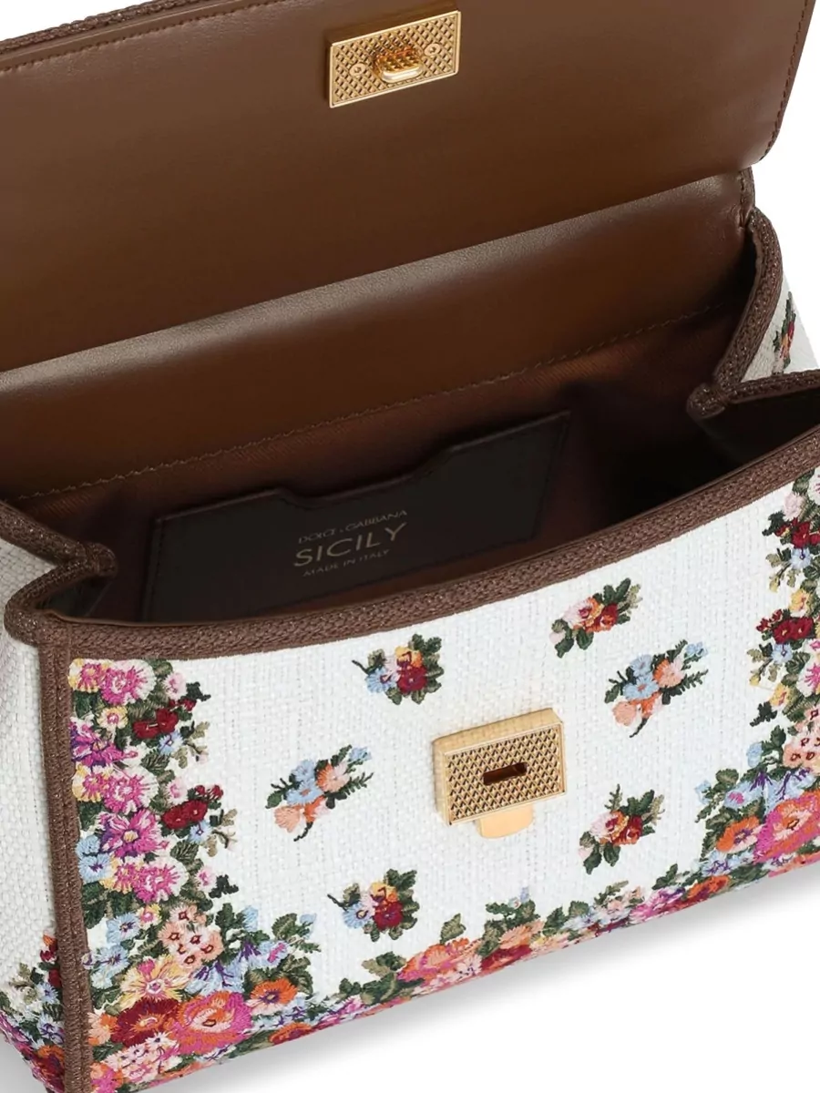 Dolce&Gabbana Sicily Medium Embroidered Shoulder Bag