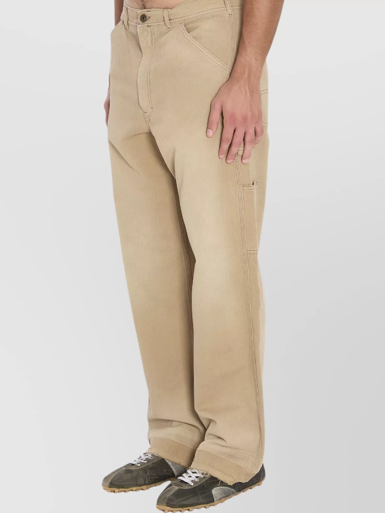 Maison Margiela Cargo Style Trousers Featuring Multiple Pockets In Nude