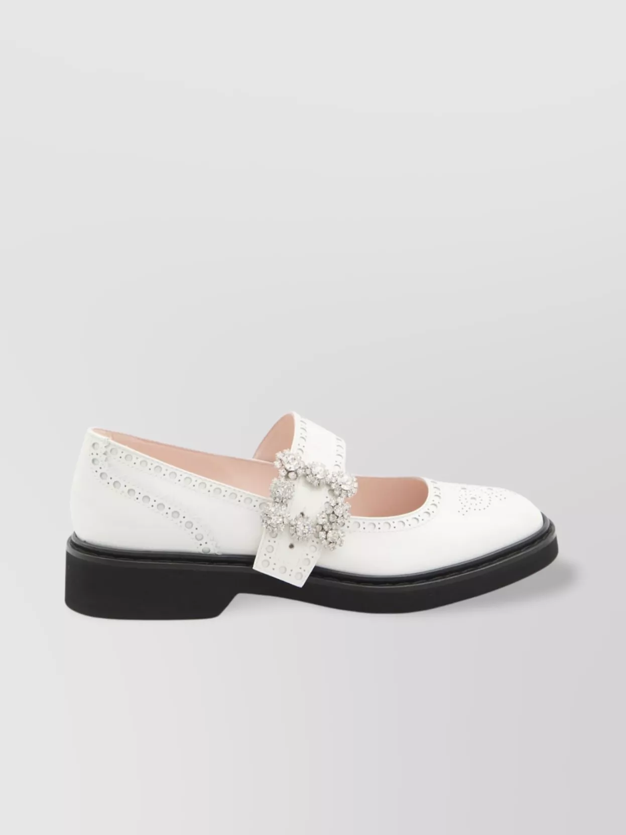 Roger Vivier Crystal-Buckle Strap Ballet Flats