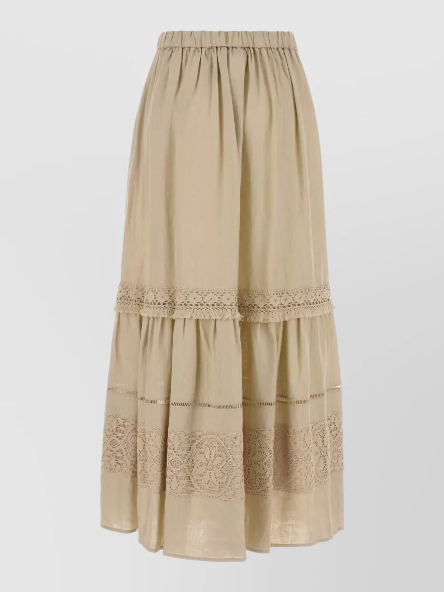 Weekend Max Mara linen long flared skirt