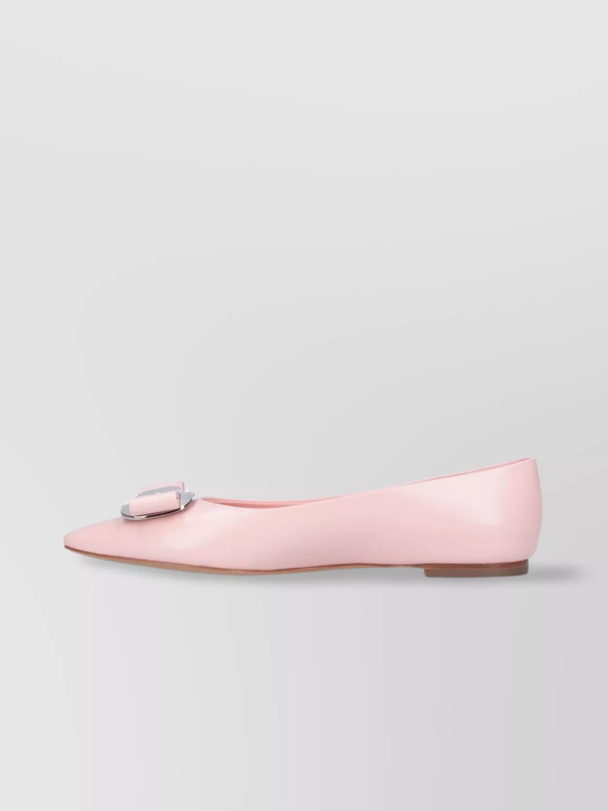 Ferragamo Buckle Pointed Toe Ballerina Shoes