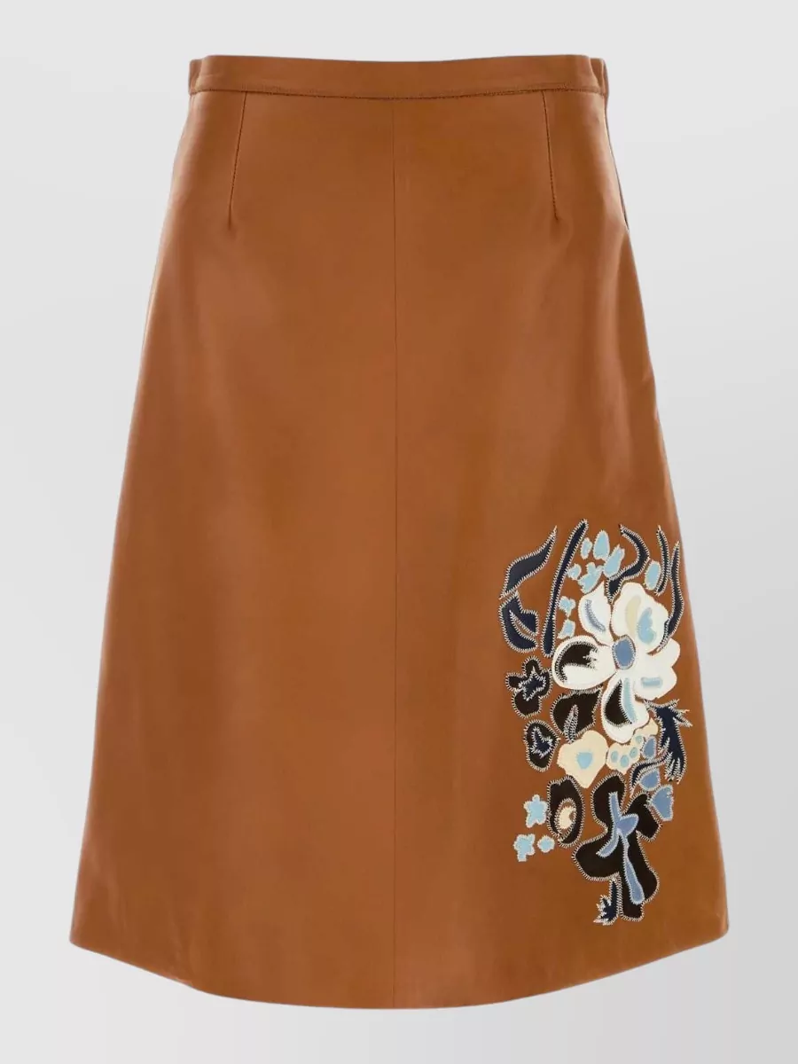 Marni leather a-line skirt
