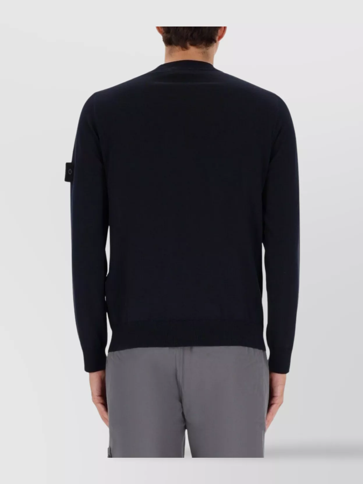 Stone Island Crew Neck Long Sleeve Ribbed Sweater