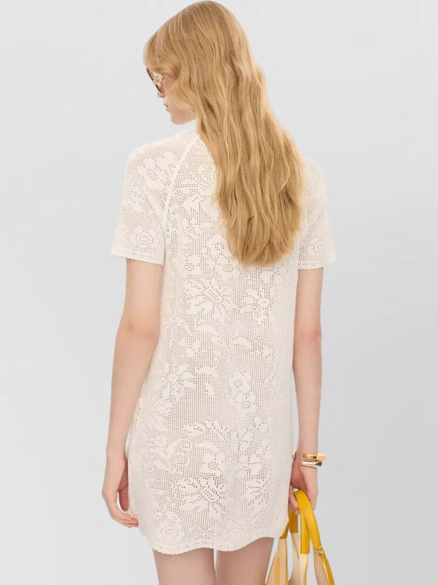 Chloé Cotton Knit Short-Sleeve Mini Dress