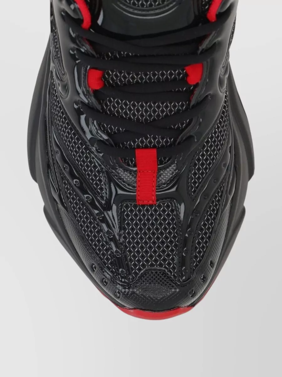 Christian Louboutin Low Top Sneakers Mesh Panels Rubber Sole