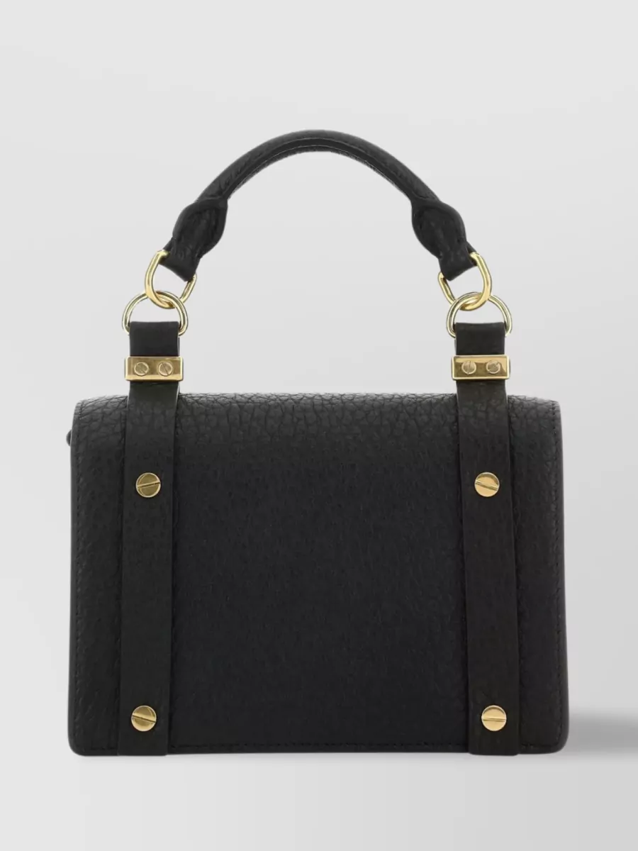 Shop Chloé Compact Leather Ora Bag In Black