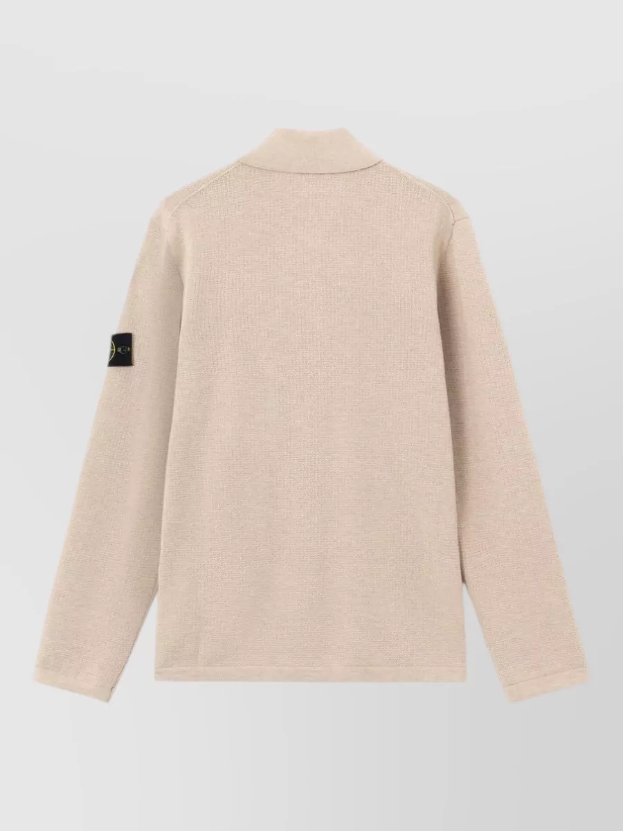 Stone Island Ribbed Cotton Polo Shirt