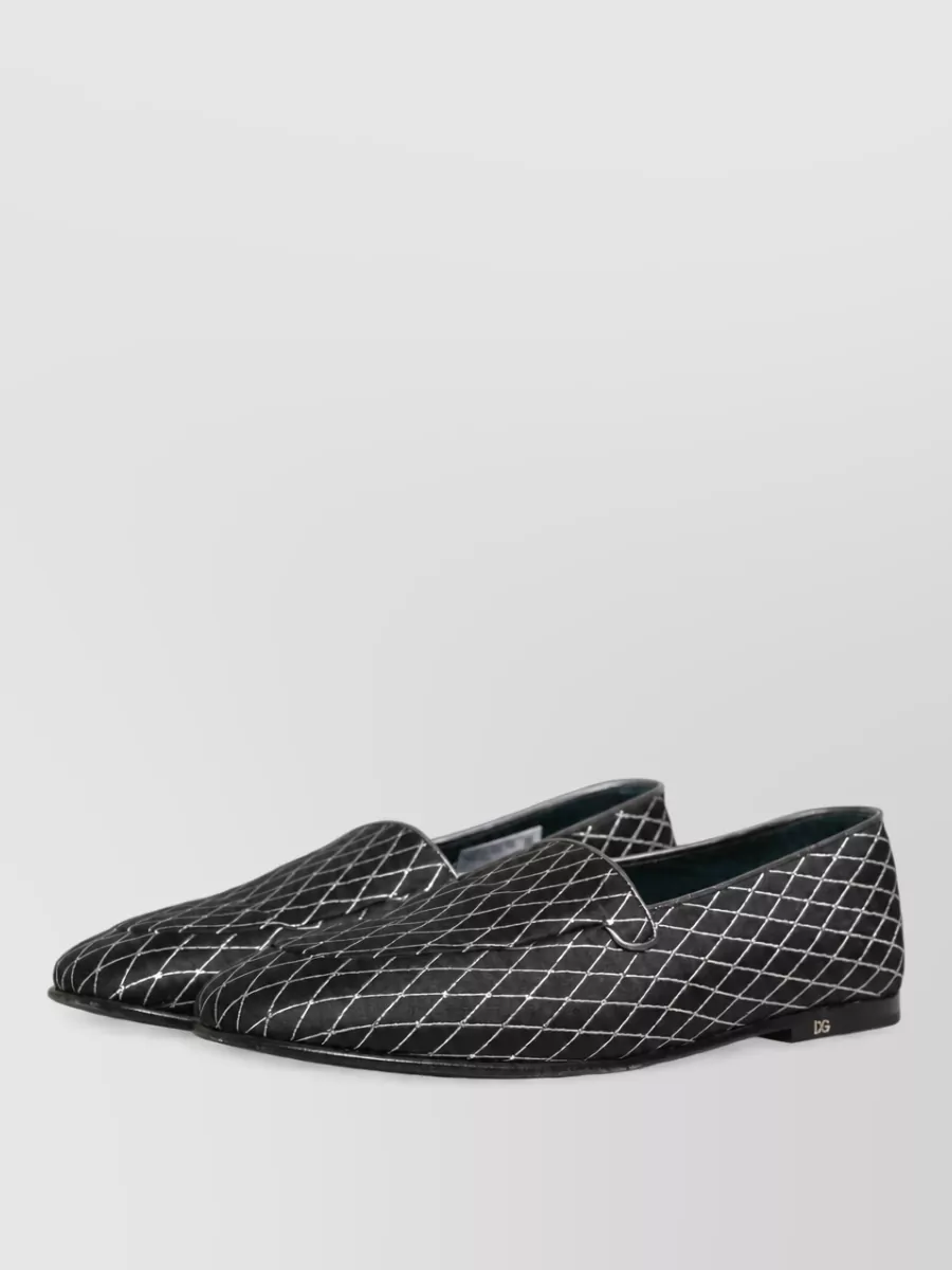 Dolce&Gabbana leather diamond-quilted slippers