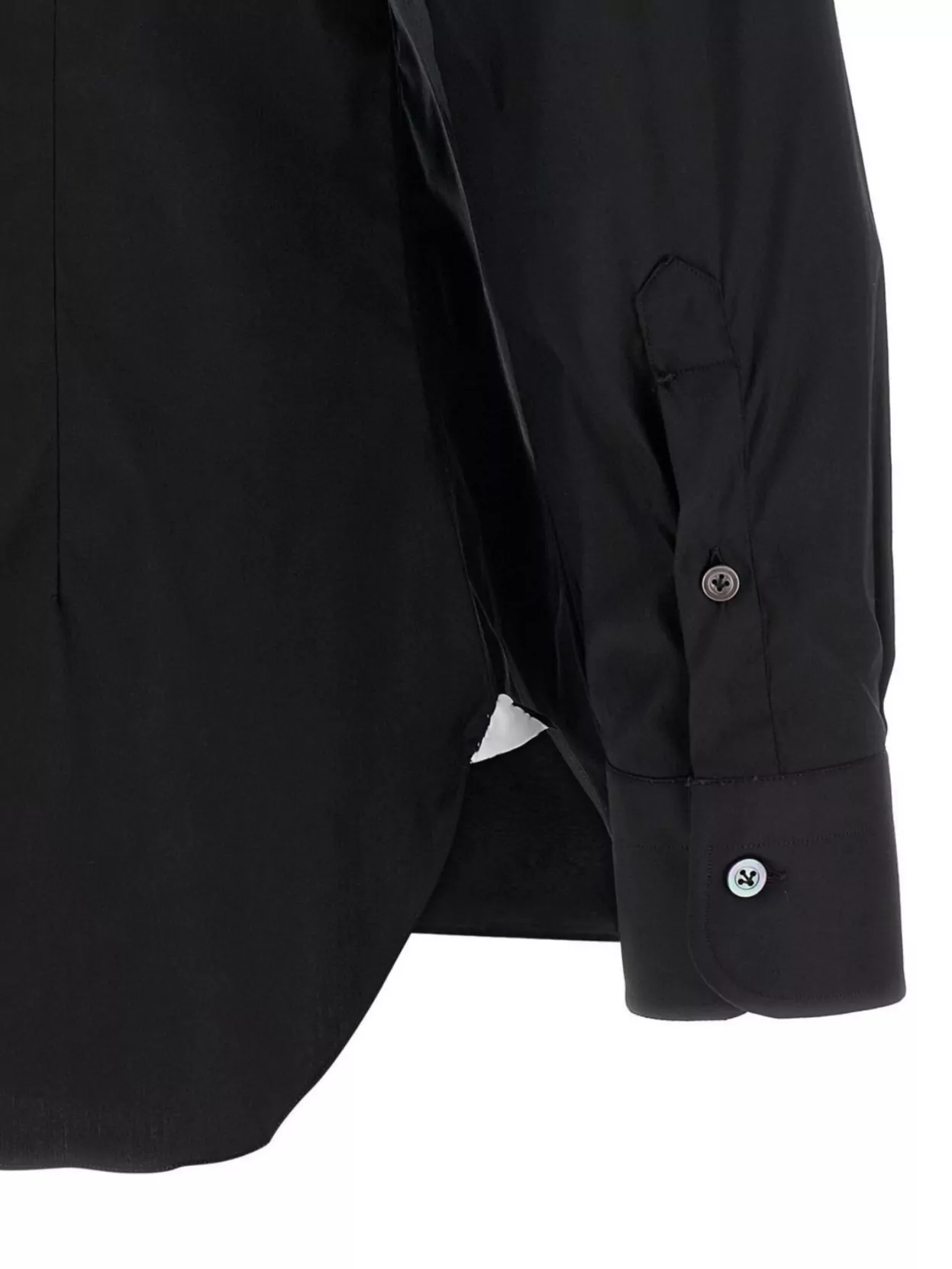 Barba Napoli Cotton Shirt With Button Cuffs And Collar In Black