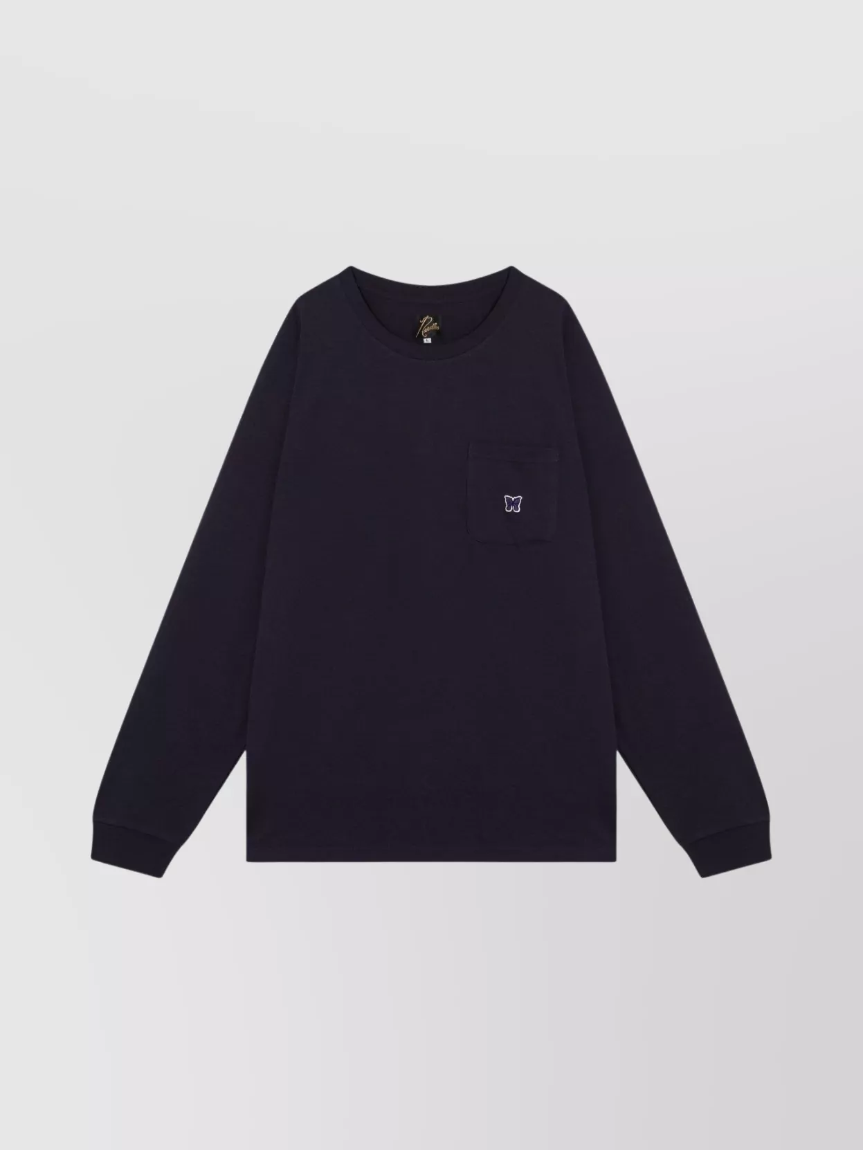 Needles T-shirt Long Sleeved Chest Pocket In Blue