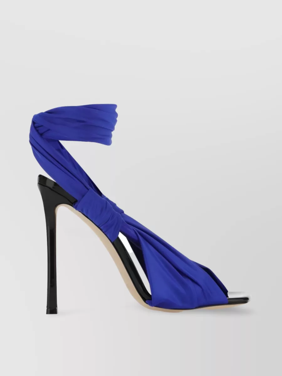 Jimmy Choo 115mm Heeled Leather Sandals In Blue