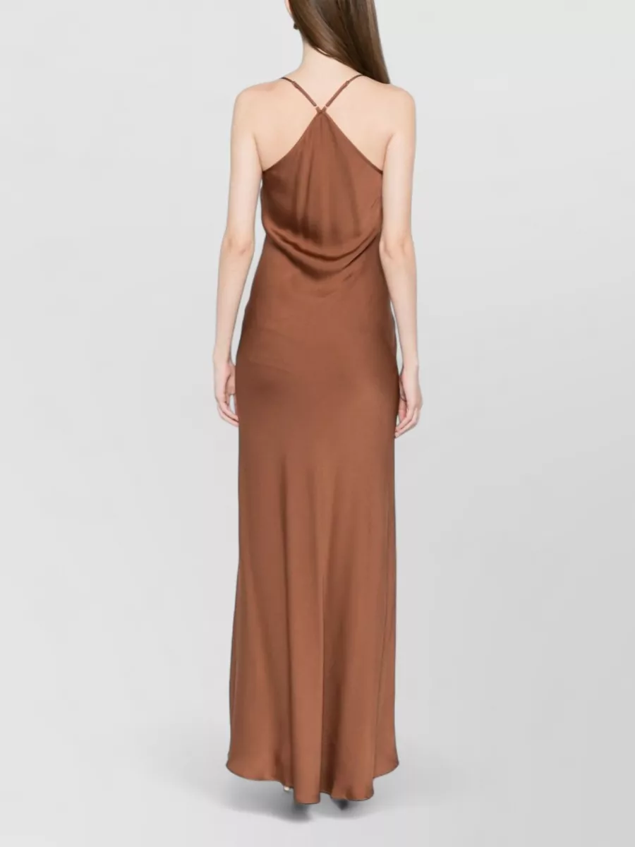 Silk95Five Silk Cowl-Neck Sleeveless Maxi Dress