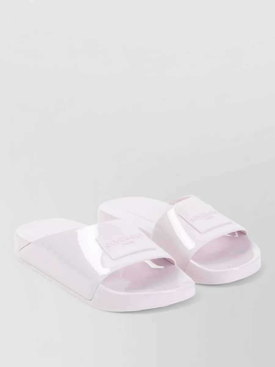 Givenchy glossy logo strap slides