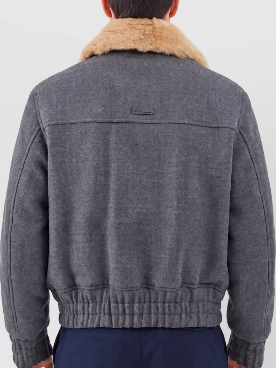 Ami Paris Virgin Wool Bomber Jacket