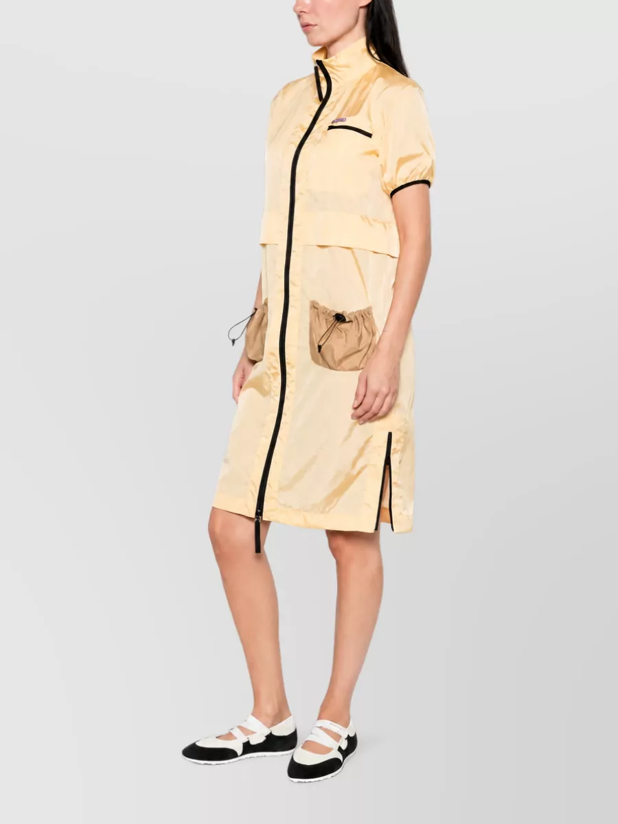Marni Ripstop Zip-Front Short-Sleeve Dress