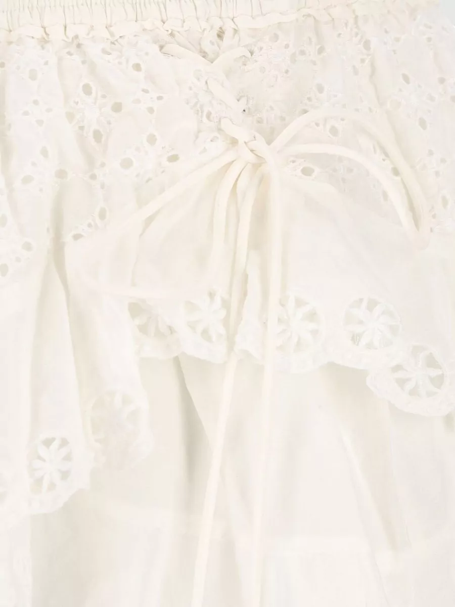 Isabel Marant Cotton Silk Embroidered Mini Shorts