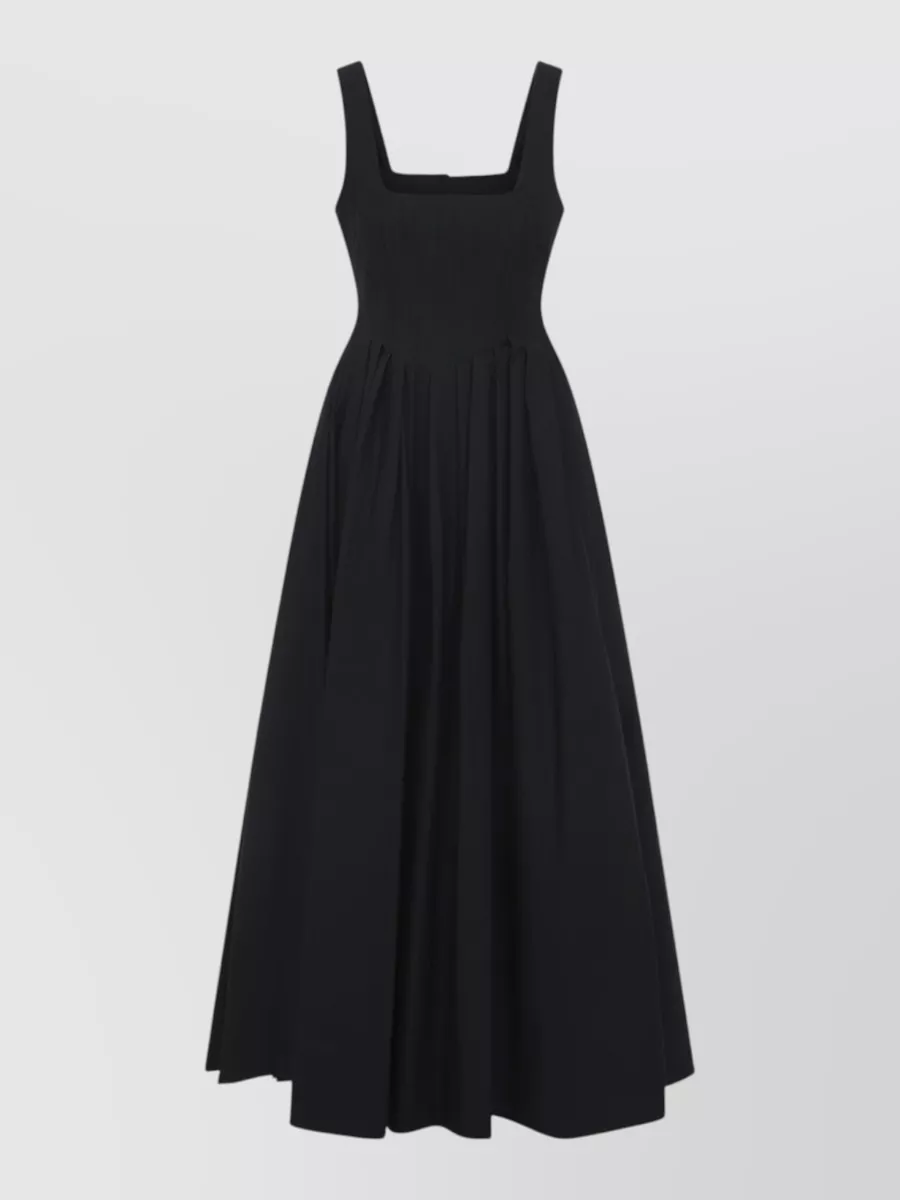 Sportmax Cotton sleeveless square-neck maxi dress