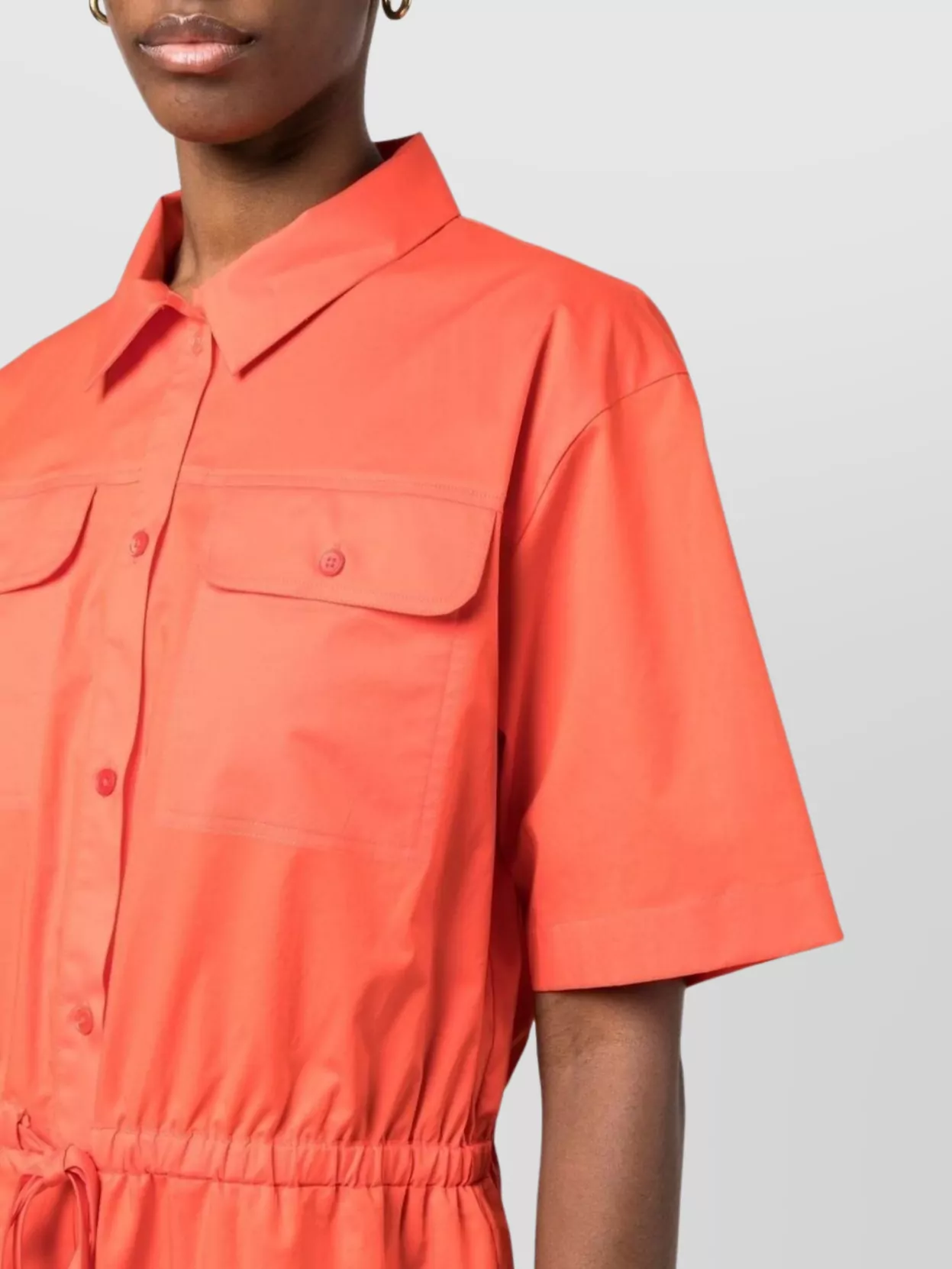 Paul Smith Short Sleeve Cotton Playsuit With Drawstring Waist