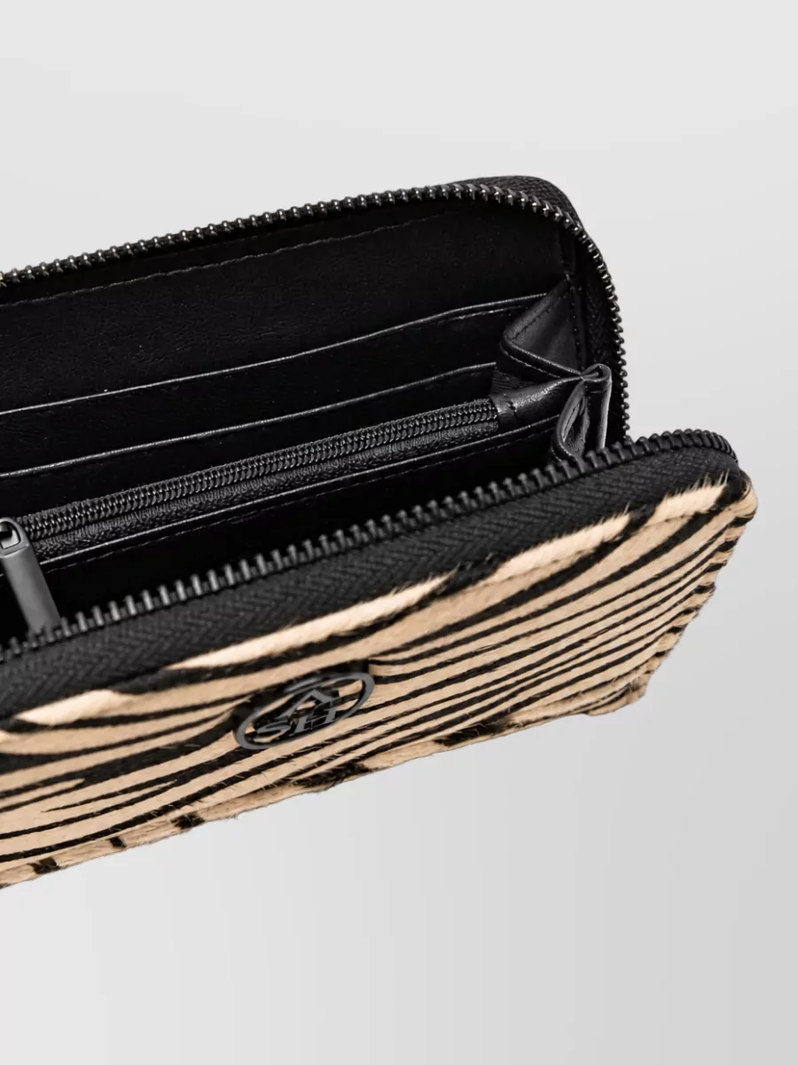 Ash Leather Zebra Clutch Bag