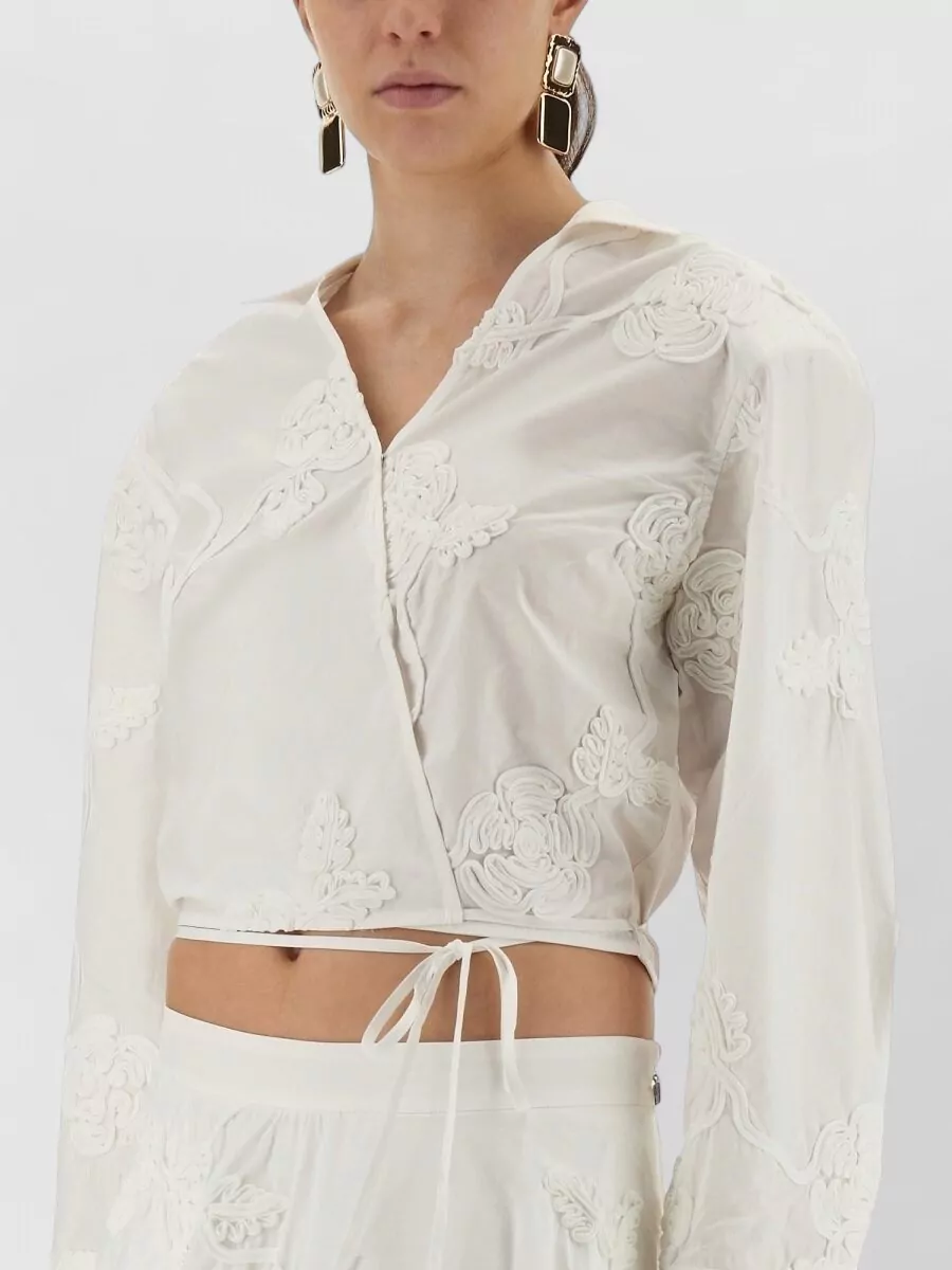 Rotate Birger Christensen Cotton Wrap Shirt Top