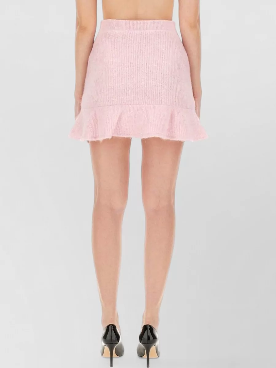 Self-Portrait Alpaca-Blend Knitted Mini Skirt