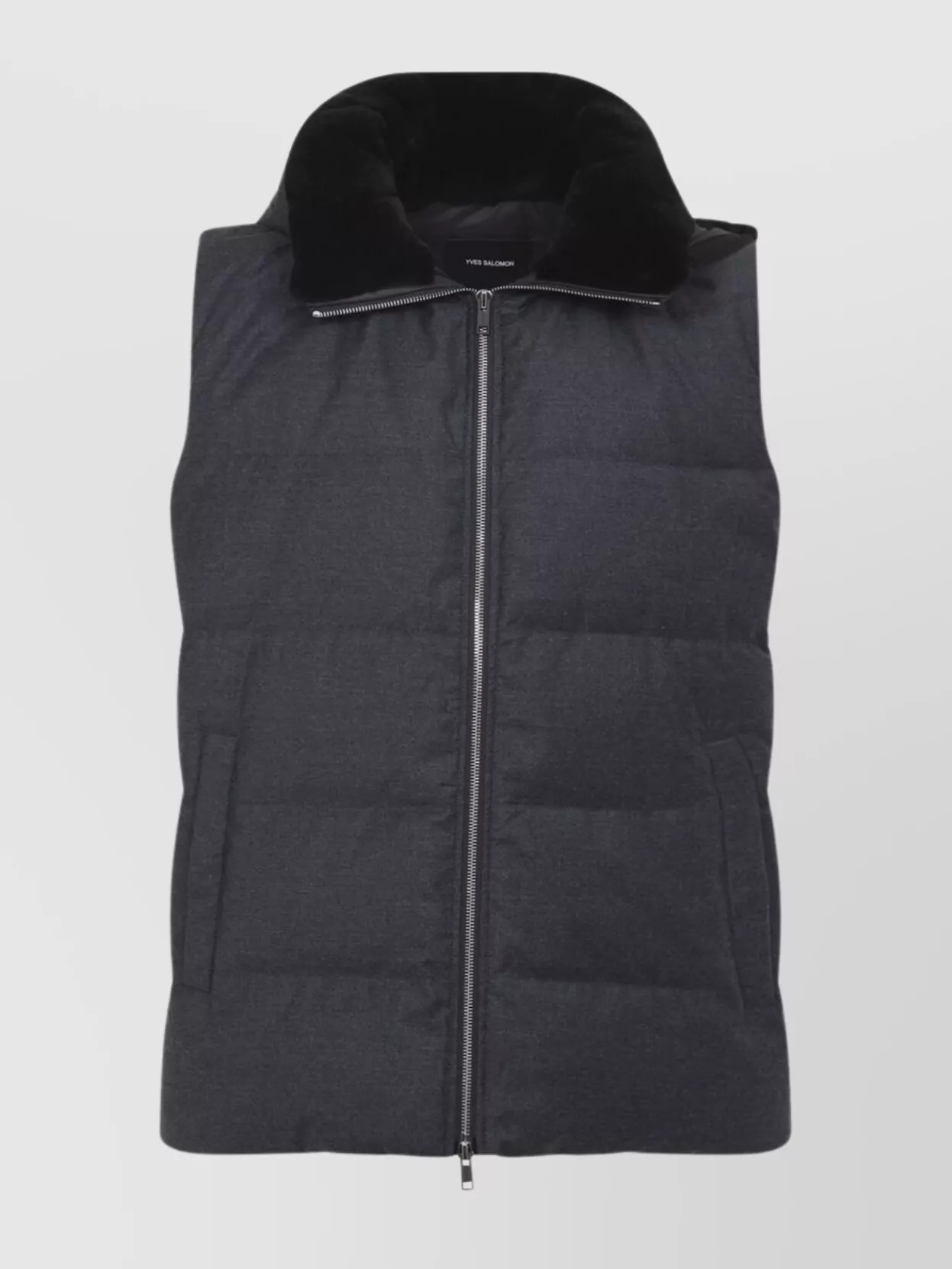 Yves Salomon Quilted Down-filled Mink Gilet With Contrast Lining In Black