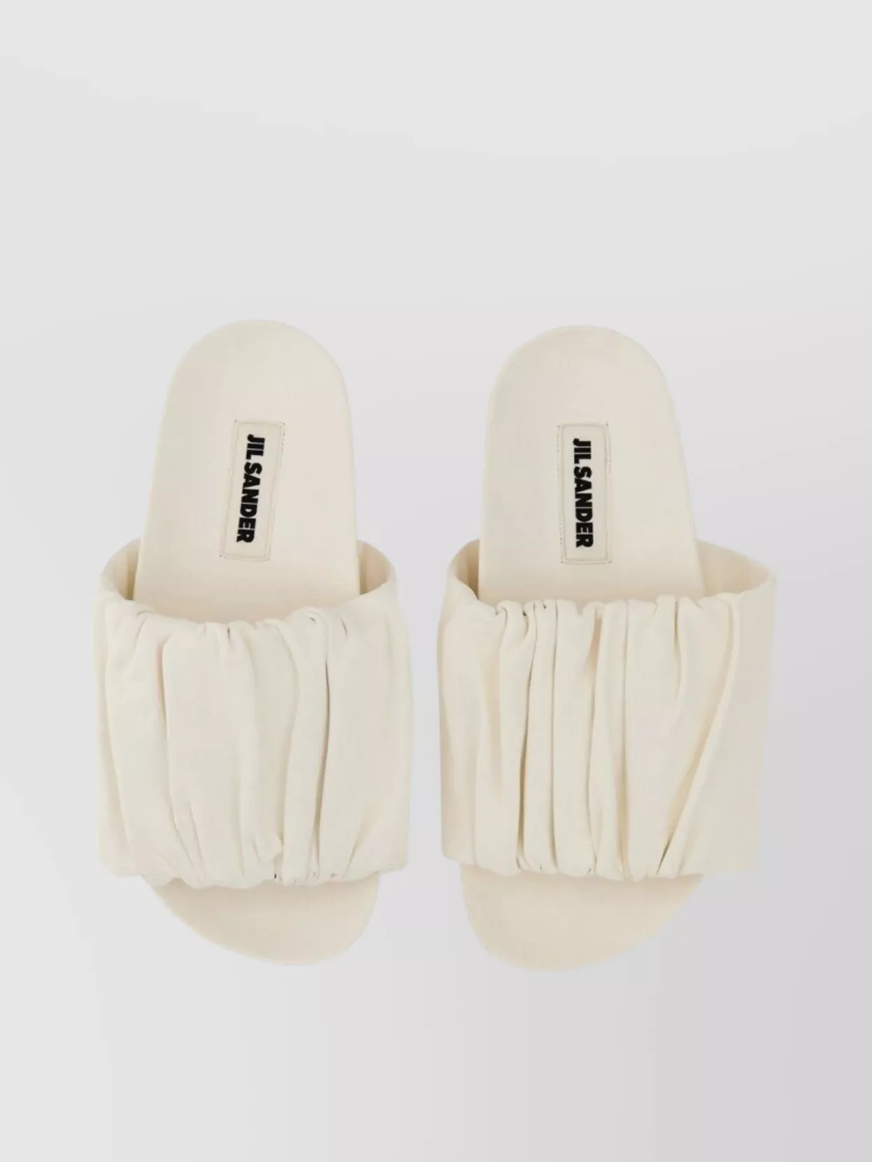 Jil Sander Flat Ruched Leather Sandals