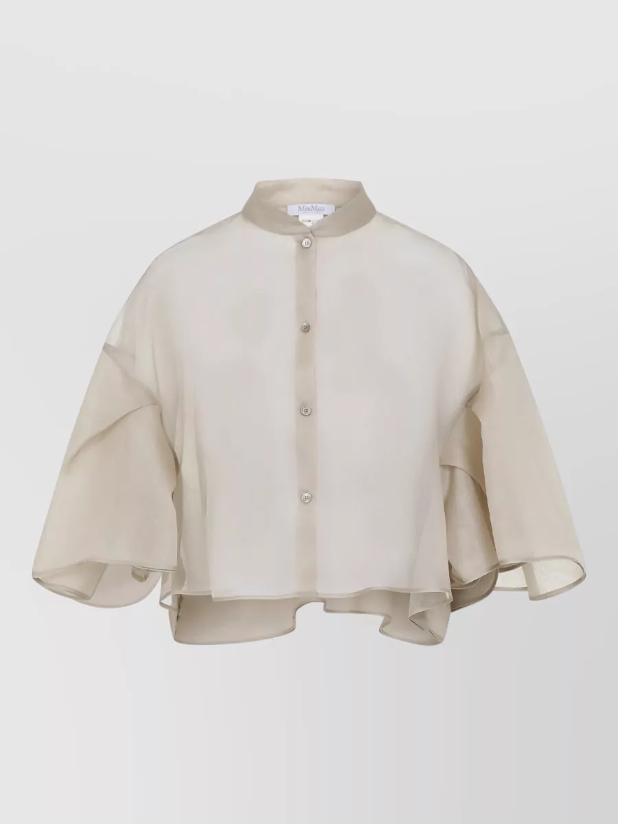 Max Mara Silk Organza Cropped Cape