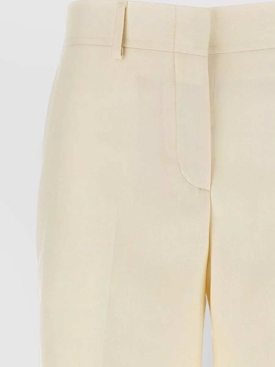 Brioni Wool Silk Linen Straight-Leg Trousers