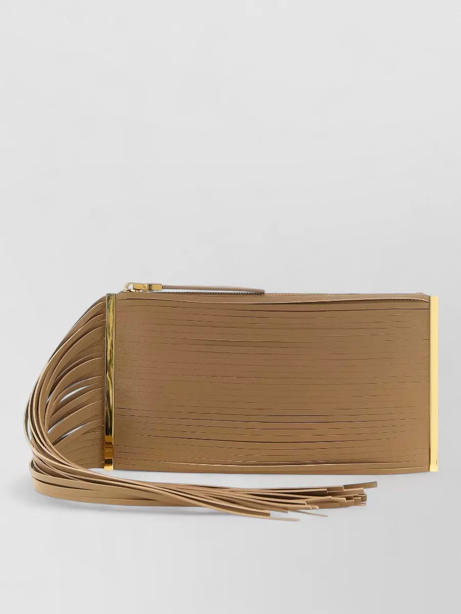 Elisabetta Franchi leather fringed cross-body bag