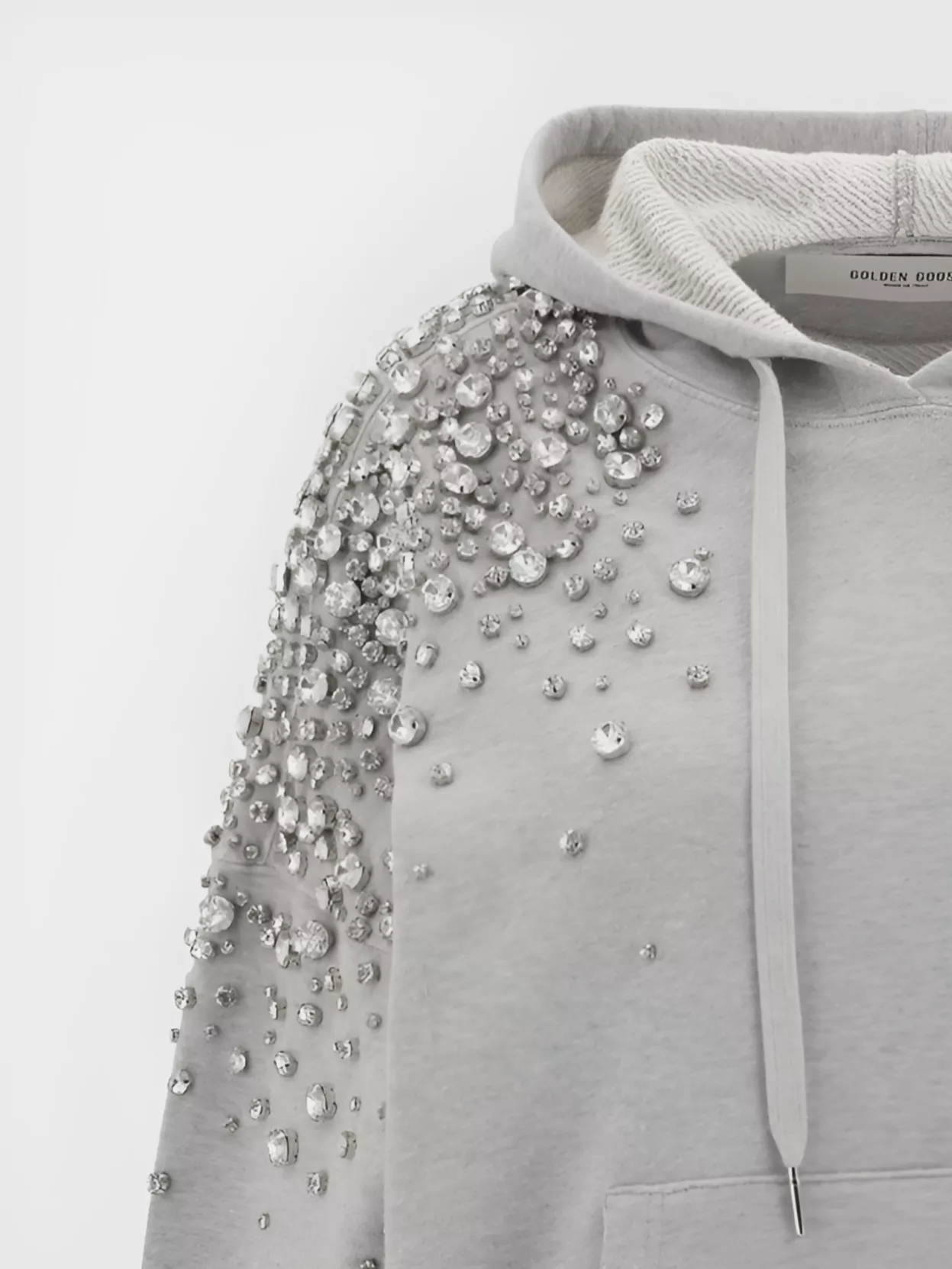 Golden Goose Mélange Embellished Hoodie Rhinestones