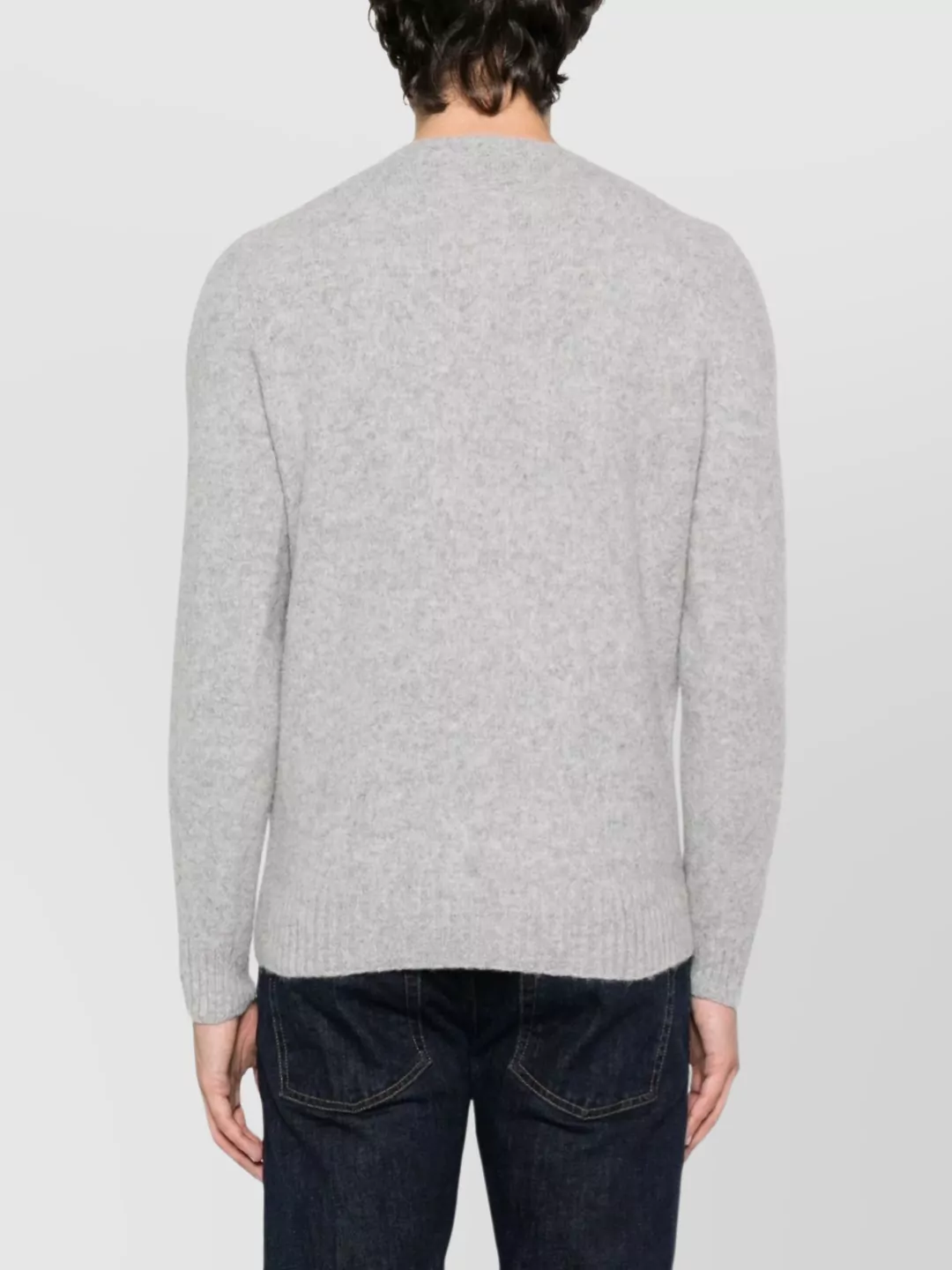 Drumohr Soft Texture Ribbed Crewneck Knitwear In Gray