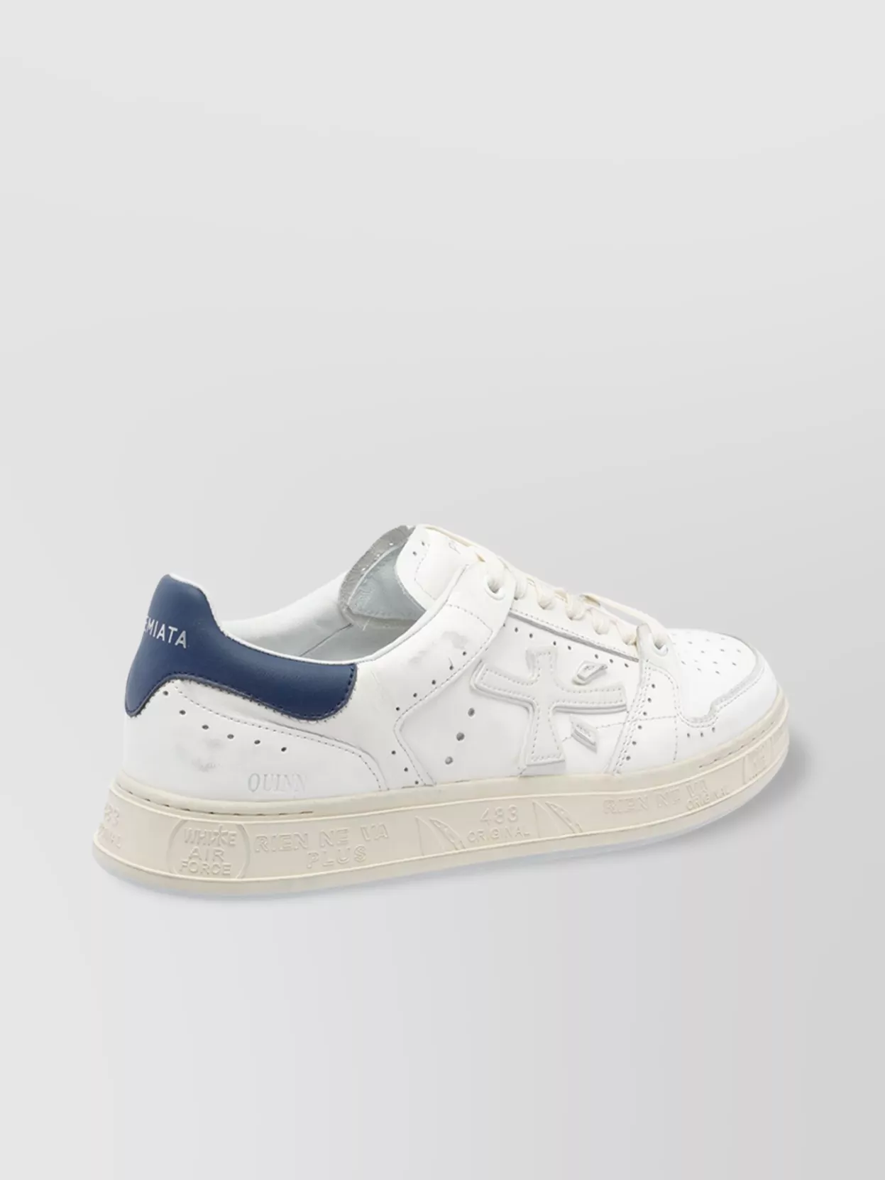 Premiata Low Top Leather Sneakers With Contrast Heel Tab