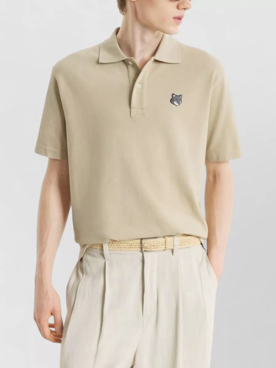 Maison Kitsuné Fox Head Cotton Polo Shirt Style