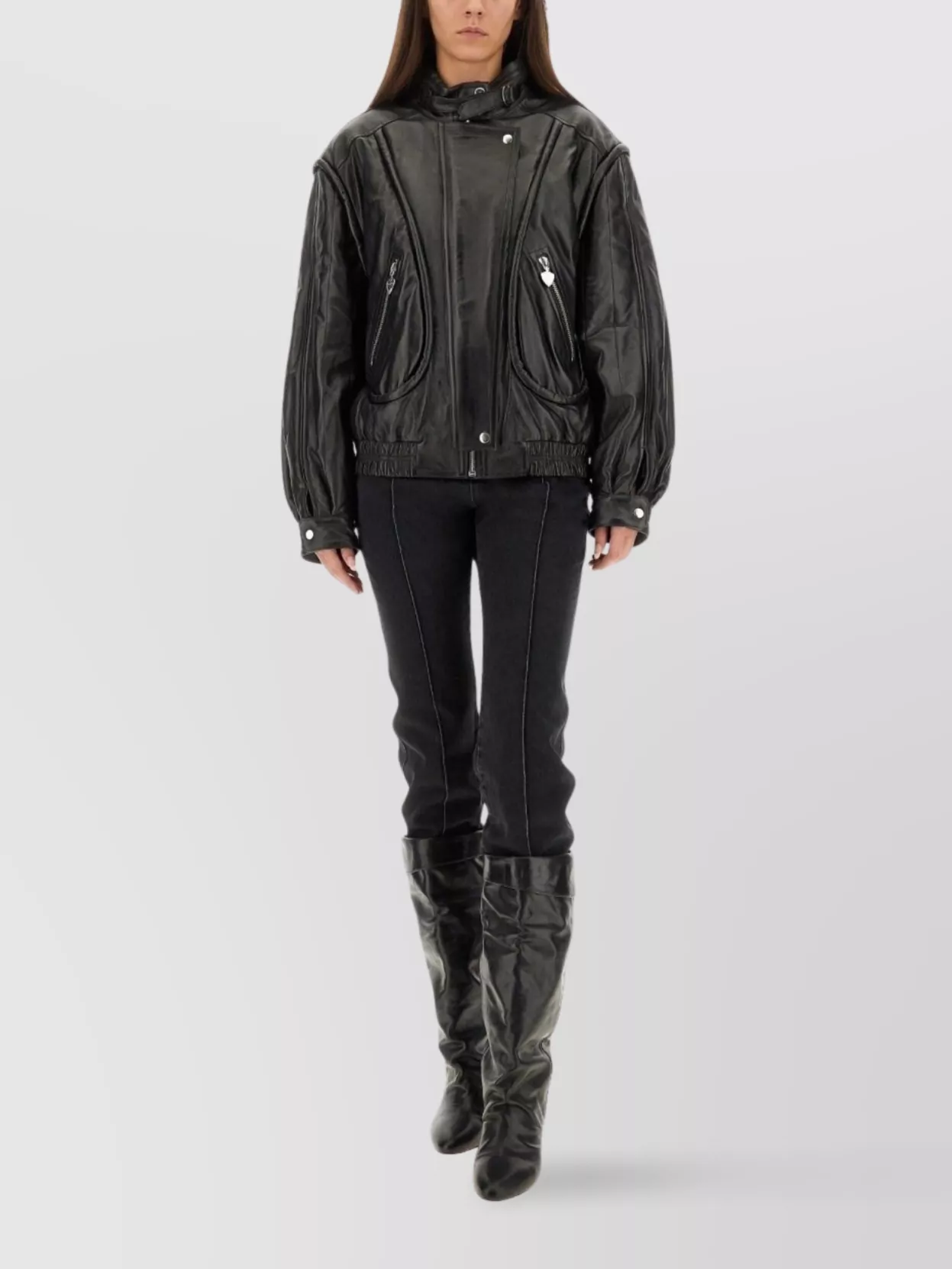 Isabel Marant High Collar Jacket Featuring Buckle Detail In Black