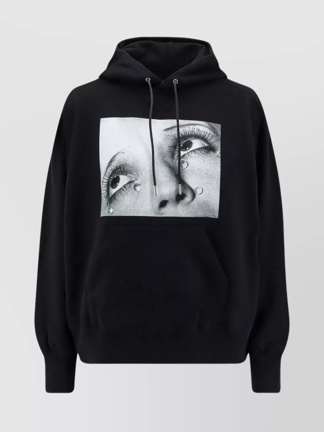 Sacai Graphic Hooded Sweatshirt And Kangaroo Pocket In Brown